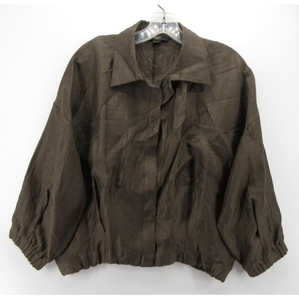 Seventy Venezia Top Small Linen Shirt Boho Minimalist Boxy Fit Italy